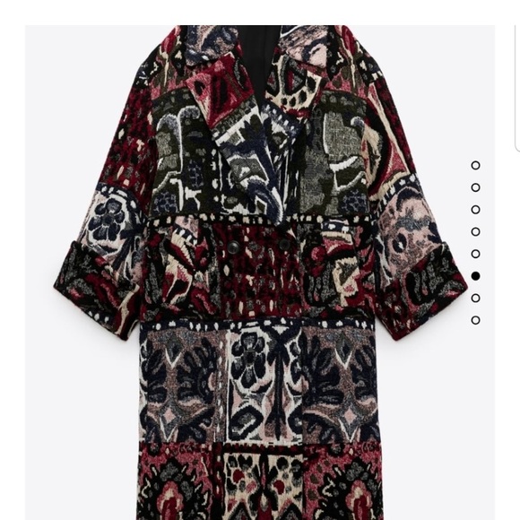 Zara jacquard jacket coat - Picture 4 of 7